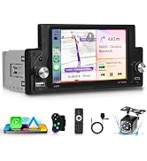 Single Din Car Stereo with Wireless Carplay Android Auto, Hodozzy 6.9 inch 1 Din Touchscreen Radi...