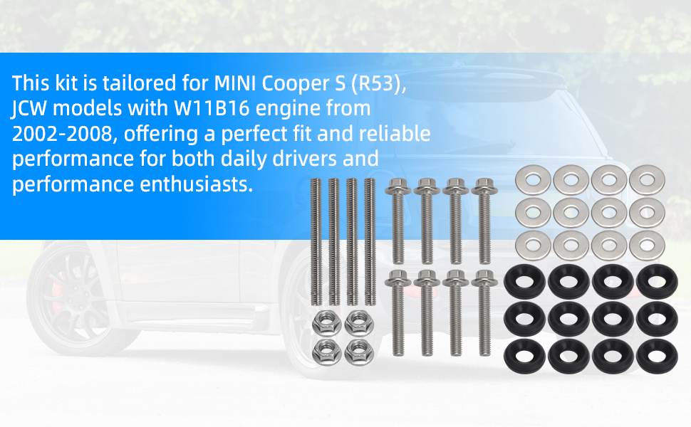 Text reads 'Stainless Steel Rocker Bolt Kit'. Product diagram showing metal bolts, nuts and washers arranged in rows. WIKI88 logo visible.