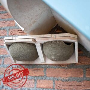 CJ Wildlife House Martin Nest Box – Bird Box for Garden – Woodstone Grey Wood and Concrete – Easy Clean Slide-Out Nests – FSC® 100% Wood