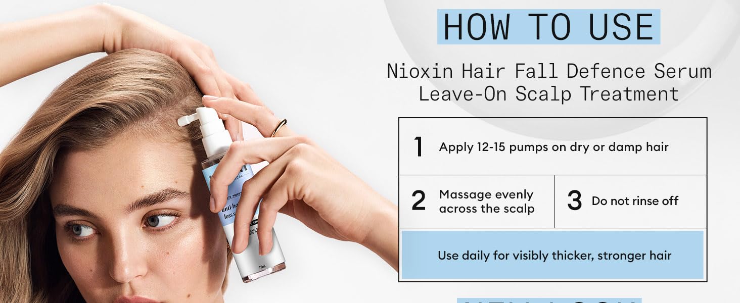 Text reads 'HOW TO USE'. Tutorial sequence showing steps for applying skincare product with numbered instructions and demonstration photos against white background.