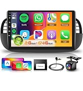 2G+64G Car Stereo for Fiat 500 2007-2015(White) Android 13 Head Unit, Hodozzy 9