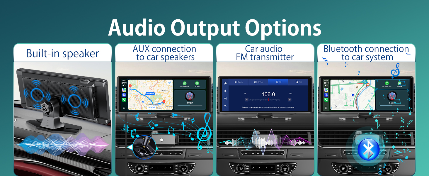 Text reads 'Audio Output Options'. Interface menu or settings screen showing audio configuration options.