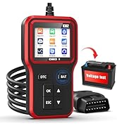 OBD2 Scanner with Upgrade Battery Tester, Car Diagnostic Tool Check Engine Light & Emissions Read...