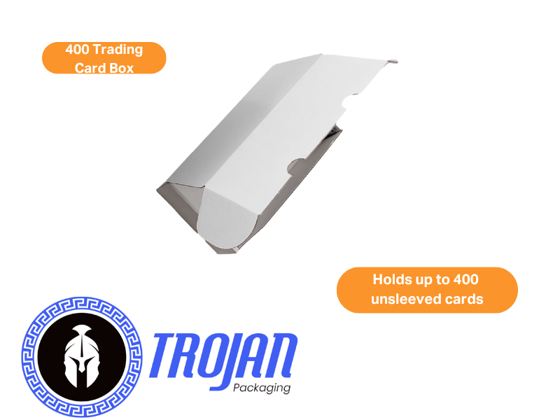 Text reads 'SD Express' and 'Hands up to 850 mAh/mAh' and 'TROJAN' with logo. White elongated battery or power storage device with blue circular TROJAN branding.