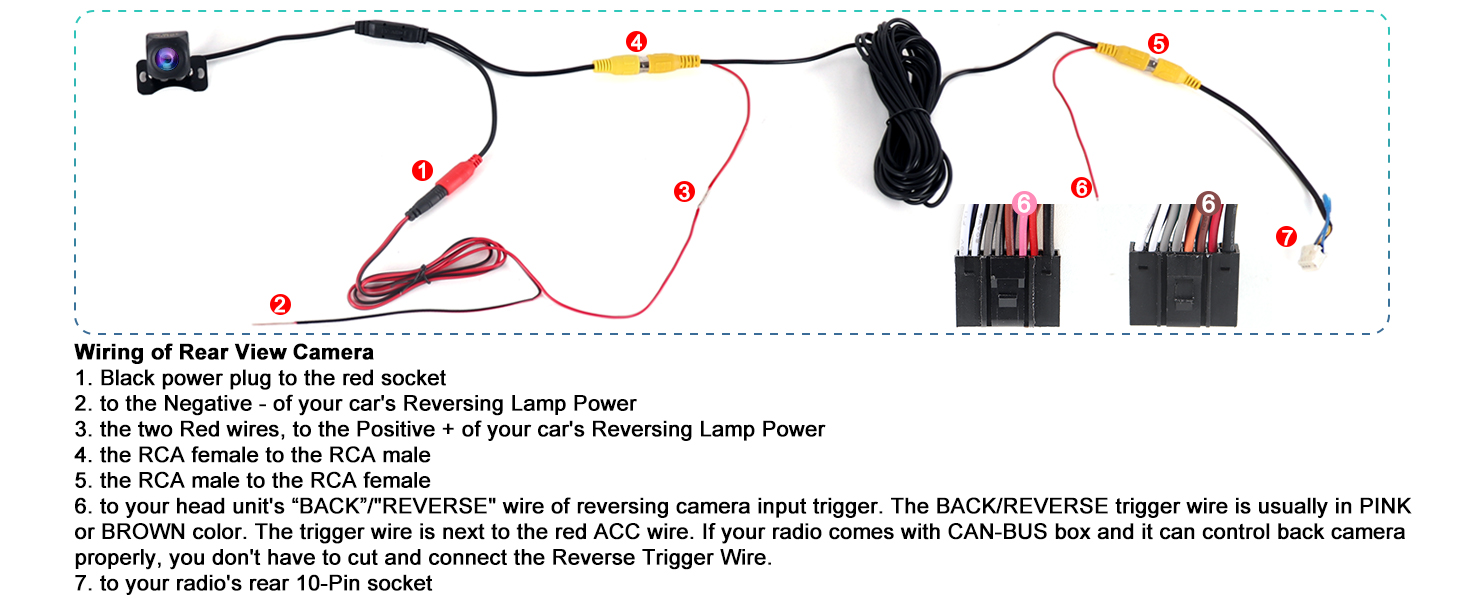 Technical diagram showing cable connections with numbered points and red markers, appears to be an installation or assembly guide.