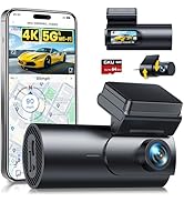 GKU 4K Dash Cam Front and Rear, 5GHz WiFi Dashcam with 64GB SD Card, Dual Car Camera Dash Cam wit...