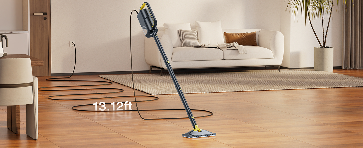 Vacuum cleaner in use on hardwood flooring in a home interior setting.