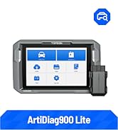 TopScan Moto diagnostic device in black casing with gray display screen, featuring compact rectangular design with side grips.