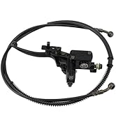 Black motorcycle handlebar assembly showing brake lever, clutch control, and mounting components against white background.