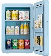 MoraRise Mini Fridge 22L/30 Cans Portable Cooler & Warmer Mini Fridge for Bedrooms with Adjustabl...