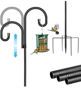 Bird Feeders Hanging Station,195cm Free Standing Bird Feeder Poles, Heavy Duty Feeding Stand, She...
