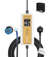 RamTouch Electric Vehicle Charger (3 kW, Type 2, UK 3-Pin Plug, 6.5 m), IP65 Portable Car Charger...