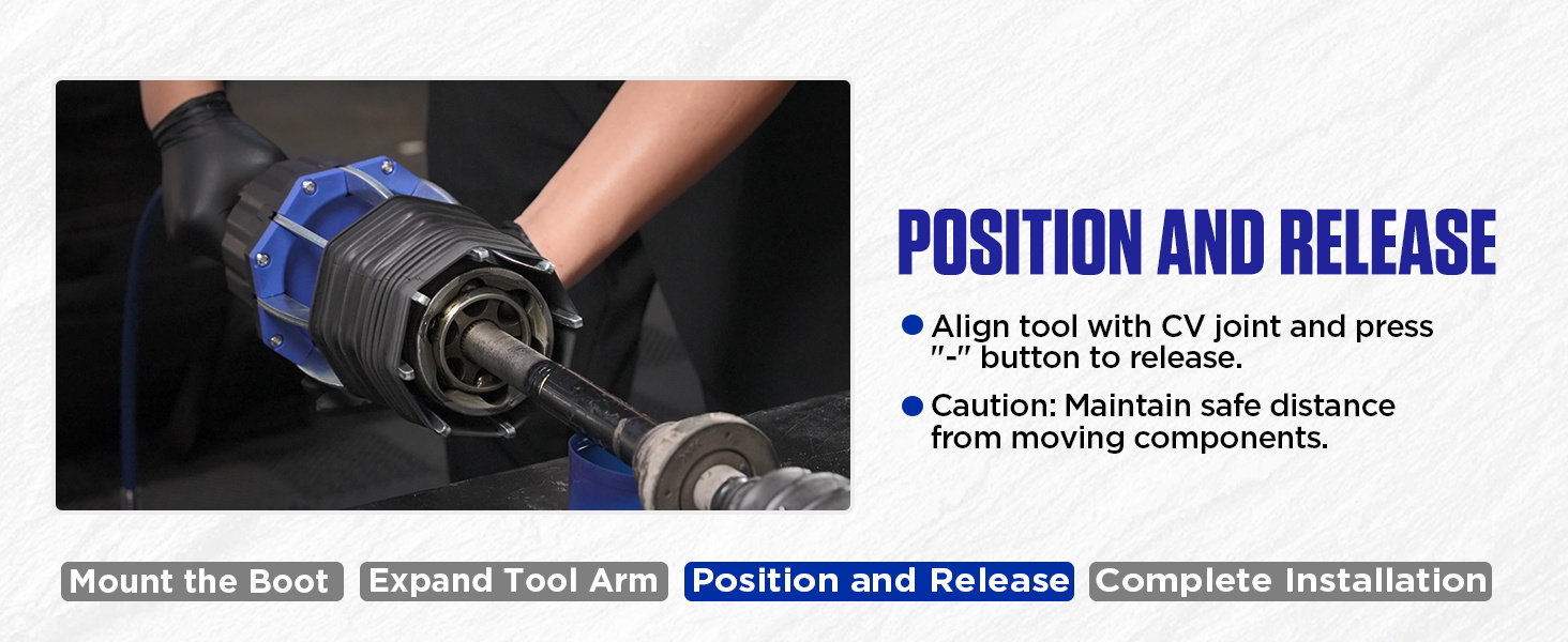 Text reads 'POSITION AND RELEASE'. Instructional diagram showing proper grip and release technique with blue highlights and step-by-step procedure indicators.