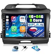 OiLiehu 4G+128G Android 15 Car Stereo for Kia Sportage 2010-2016 with Wireless CarPlay Android Au...