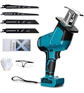 Cordless Reciprocating Saw Compatible with Makita 18V Battery, 0-3500 SPM, 15mm Stroke Length, Br...
