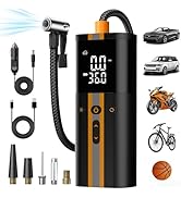TowerTop Tyre Inflator Air Compressor: 5X Faster Heavy Duty 12V Car Tyre Pump, Auto-Stop & Memory...
