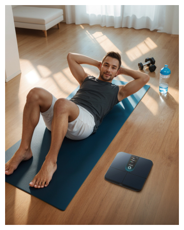 Person in athletic wear at gym wiping face with white towel while holding blue water bottle.