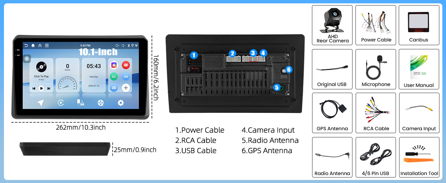 Technical diagram showing various ports and connections including USB, power input, and audio jacks. Includes detailed labeling and specifications for device connectivity options.