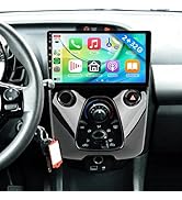 Large widescreen car infotainment display showing app grid with phone, messaging, maps, and system applications mounted in dashboard with vents on either side in vehicle.