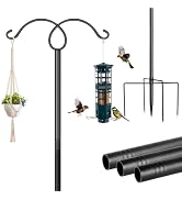 Bird Feeding Station Stand,Free Standing Feeder Poles and Hangers Heavy Duty Shepherds Hooks for ...