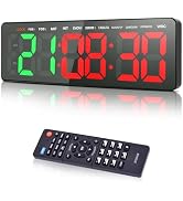 Wiskyn Gym Timer Clock for Home Gym, 16.5" Large Countdown Timer with12/24Hour Clock,Countup,Stop...