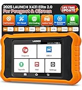Text reads 'NEWEST CRP129E V 3.0 ELITE 12+ Multi LIFETIME CANFORD 150+ DuP Car model UPDATE SYSTEMS OBD'. Red automotive diagnostic scanner with touchscreen display showing menu interface and diagnostic software capabilities.