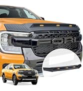 JHCHAN Bonnet-Guard Wind-Deflectots Ford-Ranger 2023 2024, Ranger T9 Bonnet Hood Protector Car Wi...