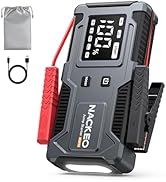 Jump Starter Power Pack 6000A, Safer Built-In Clip Car Battery Booster Jump Starter for 12V Vehic...