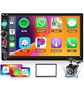 Hodozzy 7 Inch HD IPS Double Din Head Unit Car Stereo Wireless CarPlay Android Auto Bluetooth USB...