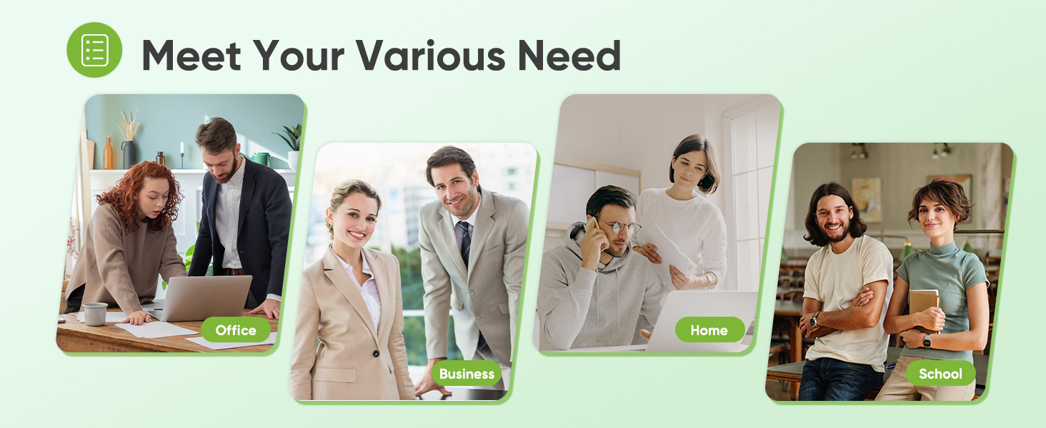 Text reads 'Excellent Print Quality'. Multiple panels showing print quality demonstrations with graphics and rating indicators.