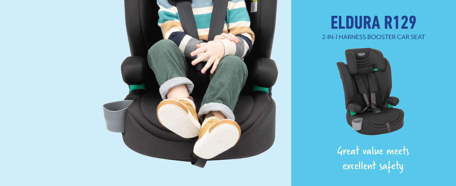 Eldura R129 2-in-1 Harness Booster Car Seat
