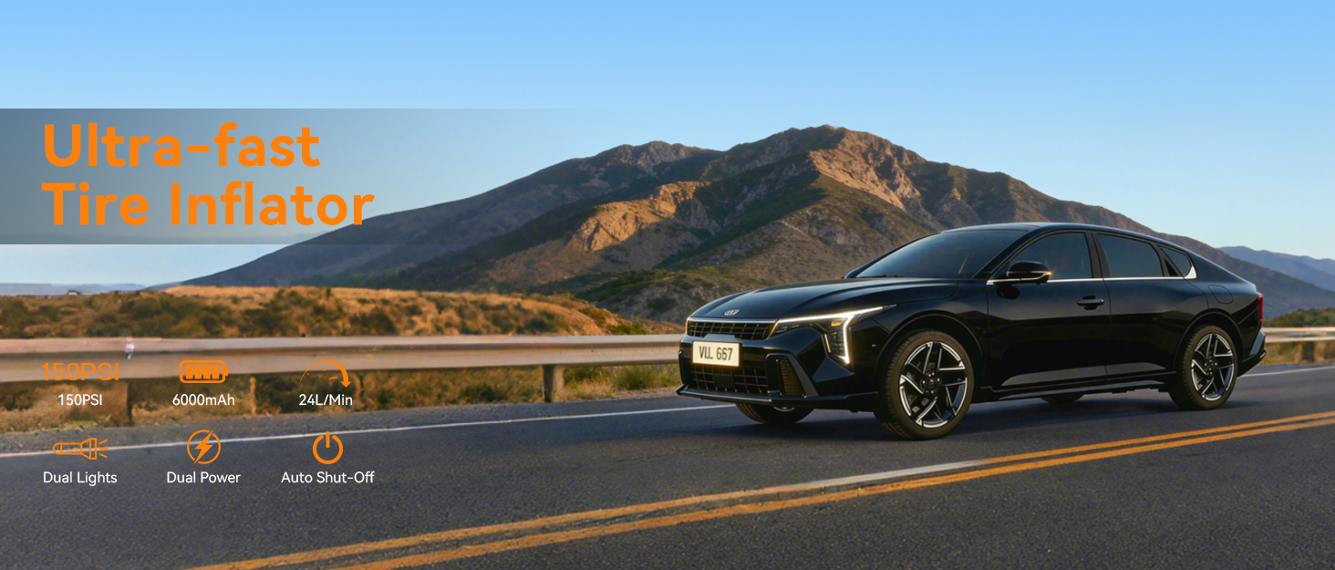 Text reads "BMW's best Simulator". Black BMW sedan sports car parked on desert highway with mountain backdrop under clear blue sky.