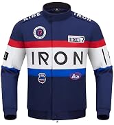 RIDEIRON Men's Motorcycle Jacket with CE Protection – Reflective Logo, 4 Pockets, Motorcycle Jacket