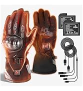 RIDEIRON Winter Motorcycle Heated Gloves – Finger Warming, 3 Levels + Intelligent Mode...