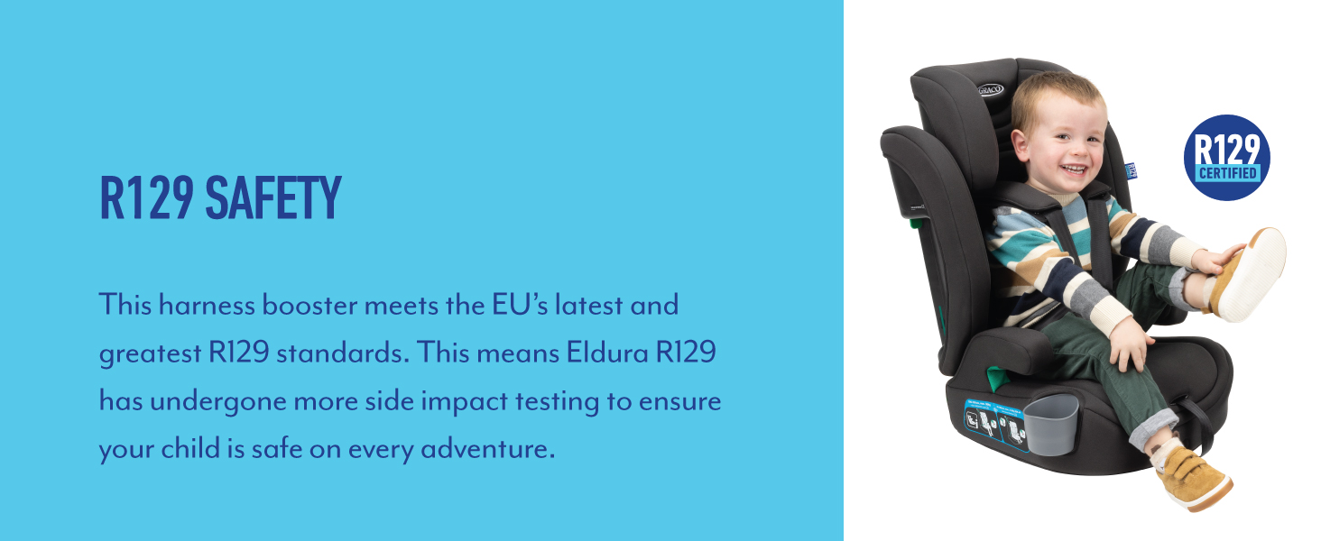 Eldura R129 2-in-1 Harness Booster Car Seat