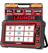 Text reads '2025 CRP919EBT ELITE', 'ECU CODING', 'FULL FUNCTION', 'CANFD FCA', 'VAG GUIDE'. Red diagnostic scanner device with tablet interface showing vehicle diagnostic data and charts, includes wireless module.