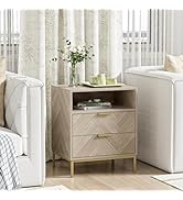 Yvsevnr TV Stand Cabinet TVs up to 65 Inches Wooden TV Console Unit with 2 Rattan Doors & Adjusta...