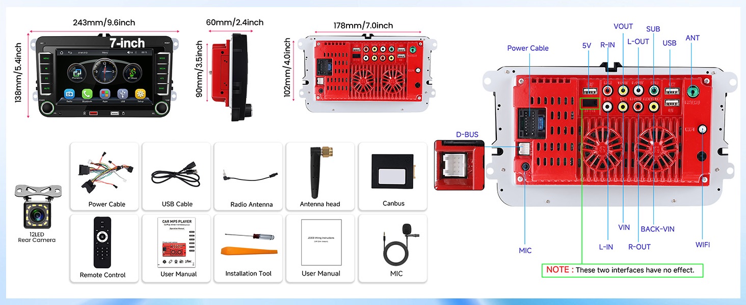 Electronics kit components laid out including control module, red circuit board, various small parts, connectors, and documentation sheets.