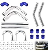 Collection of black automotive or mechanical parts including hoses, connectors, and mounting hardware displayed against white background.