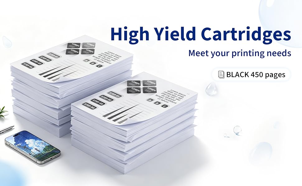 Text reads 'Wide Compatibility - Perfectly Fit Your Printer' and 'TS/TR Series:' followed by printer model numbers. Display shows compatible inkjet printer cartridges with product packaging.