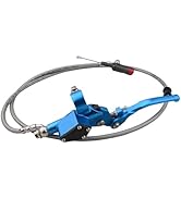 Metal cable or hose assembly with red handle or connector, demonstrated in various positions and installation stages.
