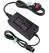 220V to 12V Adapter 15A 180W - UK 3-Pin Plug AC to DC Car Power Converter, Cigarette Lighter Sock...