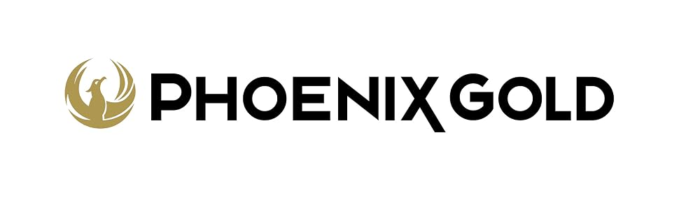 Text reads 'PHOENIX GOLD' in black letters with golden phoenix symbol above text.