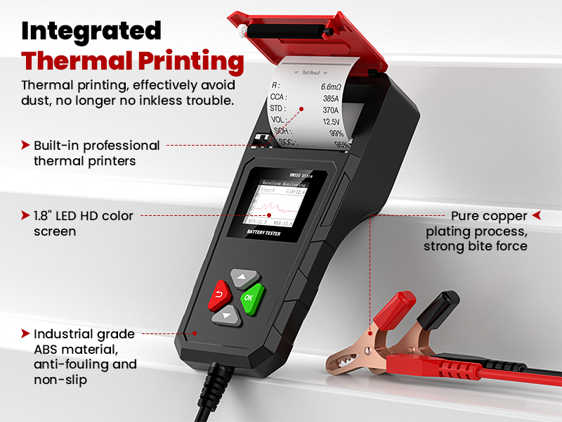 Text reads 'Thermal Printing'. Marketing image showing thermal printer components including HD color screen, copper elements, and industrial-grade construction with professional thermal printing capabilities.
