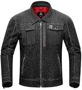 BORLENI Men's Winter Motorcycle Jacket with CE Protectors, Removable Water Repellent Lining...