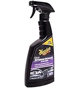 Text reads 'Meguiar's Ultimate Black'. Black plastic bottle of automotive trim restoration product with black and yellow design elements.