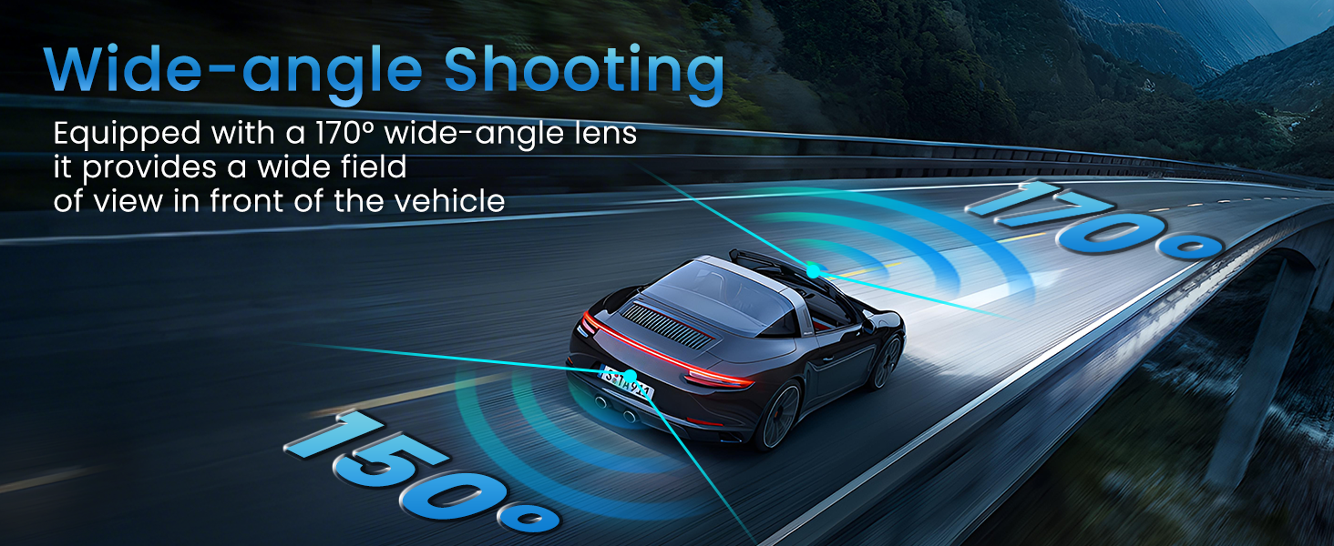 Dash Cam Front and Rear Wide-angle Shooting