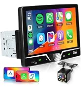 Single Din Car Stereo with Wireless Carplay Android Auto, Hodozzy 7 inch HD IPS Touchscreen 1 Din...