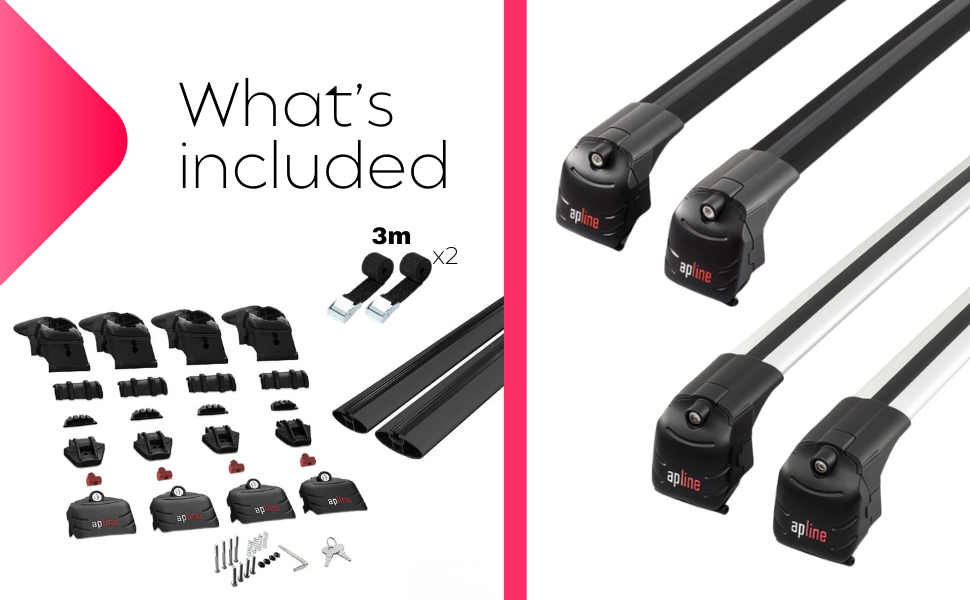 Text reads 'What's included' followed by product images showing black cable management clips and organizing accessories laid out systematically.