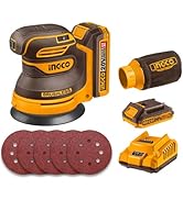 INGCO Cordless Multi Tool with 1pcs 2.0Ah Battery and Charger, 5000-20000 RPM, 6 Variable Speed,3...